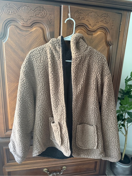 Jackets & Blazers - Cozy Teddy Sherpa Jacket - Reversible Brown & Black